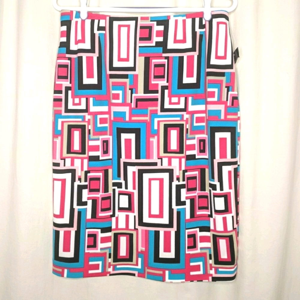 Kasper Tutu Pink Color Block Pencil Skirt (NWT)